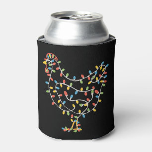 Funny Chicken Christmas Holiday Farmer Farm Can Cooler