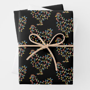 Funny Chicken Christmas Holiday Farmer Farm Wrapping Paper Sheet