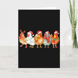 Funny Chicken Christmas Lights Farm Animal Xmas Ho Card