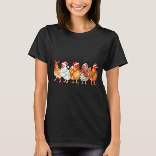 Funny Chicken Christmas Lights Farm Animal Xmas Ho T-Shirt