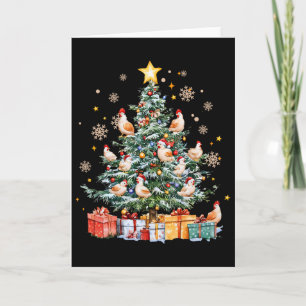Funny Chicken Christmas Tree Farm Animal Chicken M Card