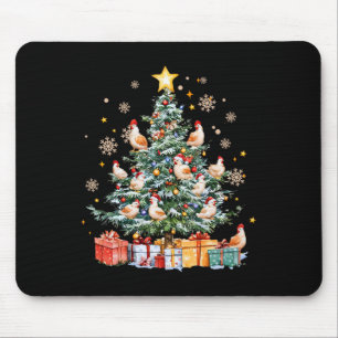 Funny Chicken Christmas Tree Farm Animal Chicken M Mouse Mat