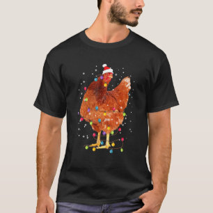Funny Chicken Christmas Tree Light Xmas Ornament D T-Shirt