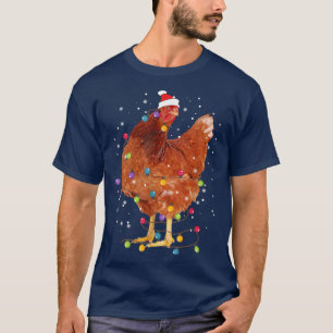 Funny Chicken Christmas Tree Light Xmas Ornament D T-Shirt