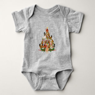 Funny Chicken Christmas Tree Pet Chicken Lover Baby Bodysuit