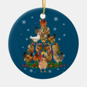 Funny Chicken Christmas Tree Pet Chicken Lover Ceramic Tree Decoration