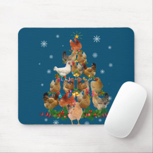 Funny Chicken Christmas Tree Pet Chicken Lover Mouse Mat