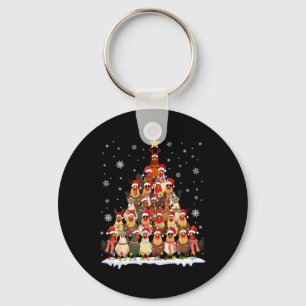 Funny Chicken Christmas Tree Pyjamas Xmas Men Wome Key Ring