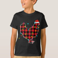 Funny Chicken Christmas Tree Red Plaid Xmas Animal
