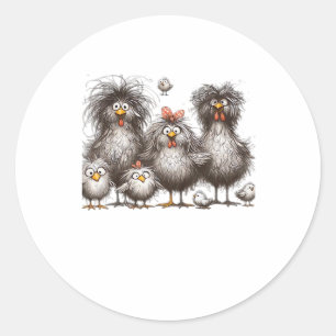 Funny Chicken Classic Retro Style Classic Round Sticker