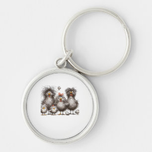 Funny Chicken Classic Retro Style Key Ring