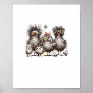 Funny Chicken Classic Retro Style Poster