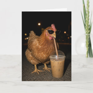 Funny Chicken Cool Chicken With Iced Tea Farm gift Card