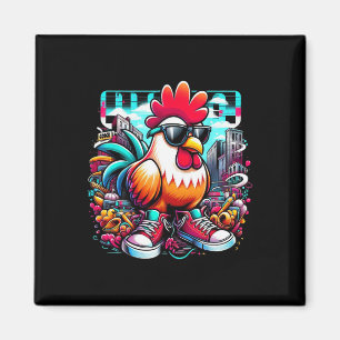 Funny Chicken Cool Graffiti Urn Art Street Magnet
