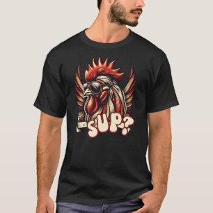 Funny Chicken Cool Rooster Wearing Sunglasses Sup T-Shirt