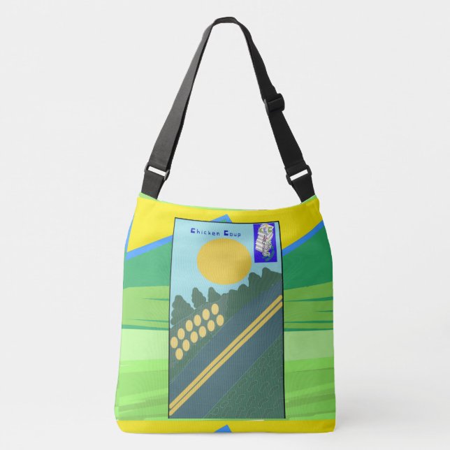 Funny Chicken Coup  Crossbody Bag (Front)