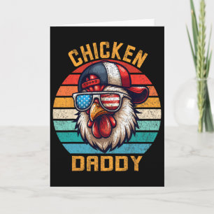 Funny Chicken Daddy Farmer, Fathers Day Mens, Vint Card