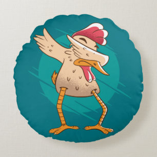 Funny Chicken Dance Round Cushion