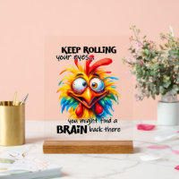 Funny chicken eye roll word art