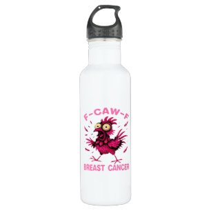 Funny Chicken F-Caw-F Breast Cancer Awareness Vint 710 Ml Water Bottle