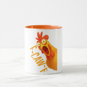 Funny Chicken F Caw F Mug   Halloween Rooster Rave
