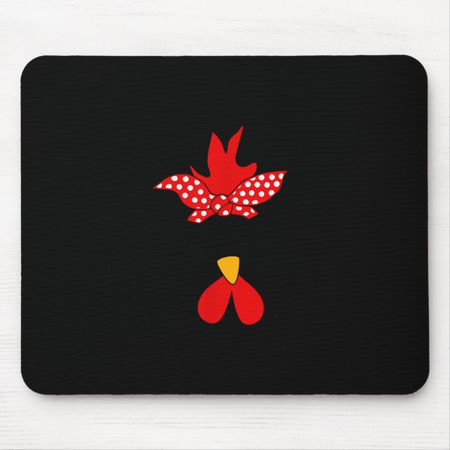 Funny Chicken Face Halloween Costume  Mouse Mat (Front)