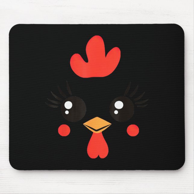 Funny Chicken Face Halloween  Mouse Mat (Front)