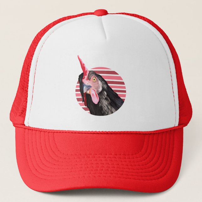 Funny Chicken Face Trucker Hat (Front)