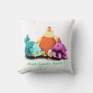 Funny Chicken Farm Throw Pillow - Custom Text