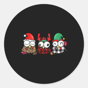 Funny Chicken Farmer For Family Christmas Classic Round Sticker