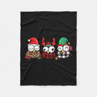 Funny Chicken Farmer For Family Christmas  Fleece Blanket