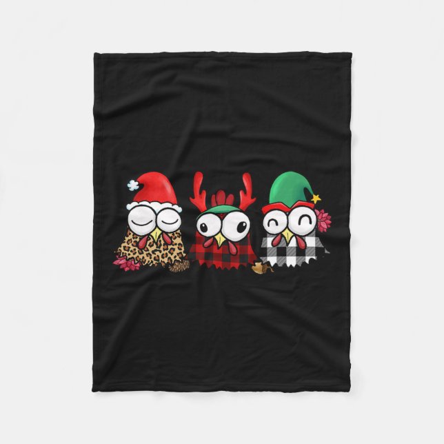 Funny Chicken Farmer For Family Christmas  Fleece Blanket (Front)