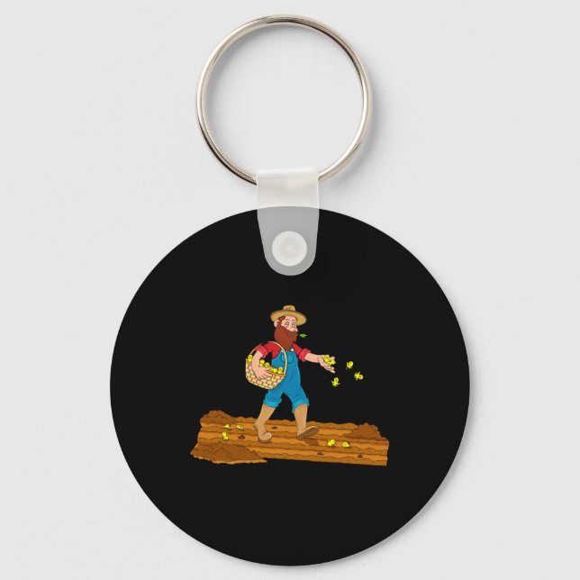 Funny Chicken Farmer Quote Chick Lover Design  Key Ring (Front)