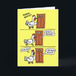Funny Chicken Feel Better Soon Joke Card<br><div class="desc">Knock Knock. Who's There? Chicken. Chicken Who? Chicken in on you to see how you are doing. Get well soon! It features a cute,  cartoon chicken.</div>