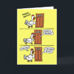 Funny Chicken Feel Better Soon Joke Card<br><div class="desc">Knock Knock. Who's There? Chicken. Chicken Who? Chicken in on you to see how you are doing. Get well soon! It features a cute,  cartoon chicken.</div>