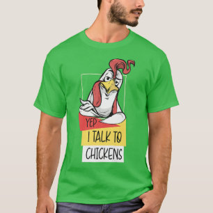 Funny Chicken For Men Women Crazy Chicken Farmer L T-Shirt
