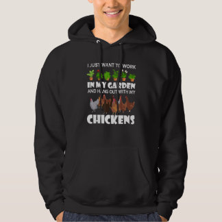 Funny Chicken For Men Women Gardening Chicken  Gar Hoodie