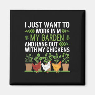 Funny Chicken For Men Women Gardening Chicken Love Magnet