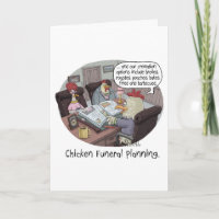 Funny Chicken Funeral Planning with cute chickens