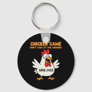 Funny Chicken Game Don't Look At The Chicken Anima Key Ring