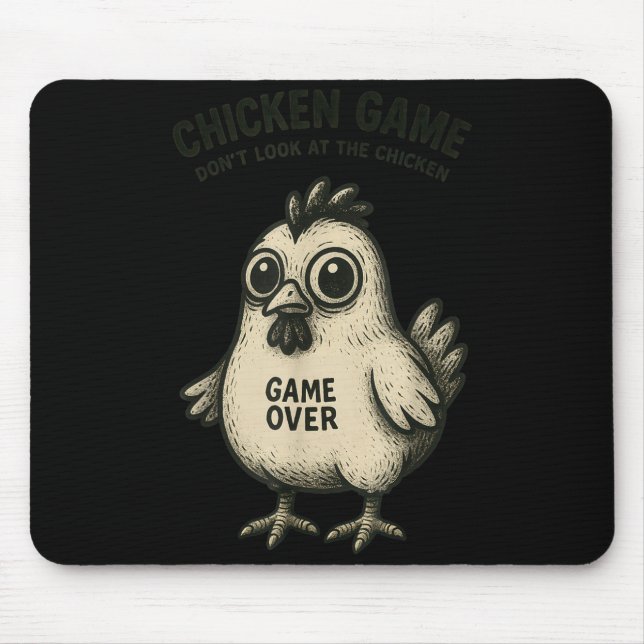 Funny Chicken Game Graphic Tee Men Women Teens Boy Mouse Mat (Front)