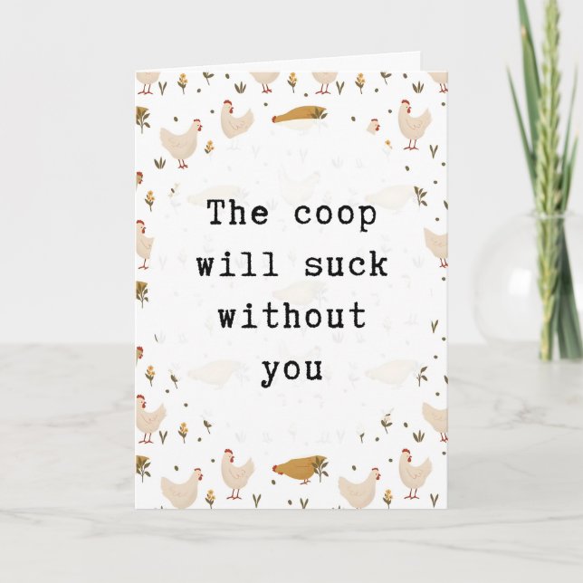 Funny Chicken Goodbye Card for Coworker (Front)
