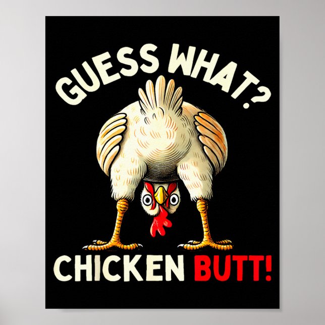 Funny Chicken Graphic Tee Men Women Kids Chicken B Poster (Front)