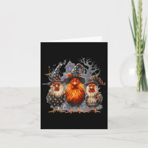 Funny Chicken Halloween Costume Spooky Season Chic Card