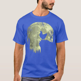 Funny Chicken Halloween Night Vintage Forest Hill T-Shirt