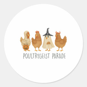 Funny Chicken Halloween, Spooky Chicken Poultrygei Classic Round Sticker