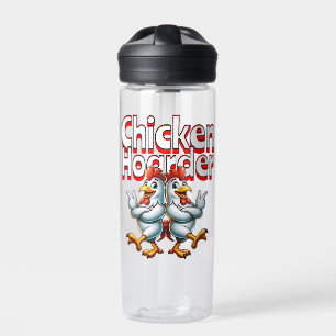 Funny Chicken Hoarder Personalised Water Bottle