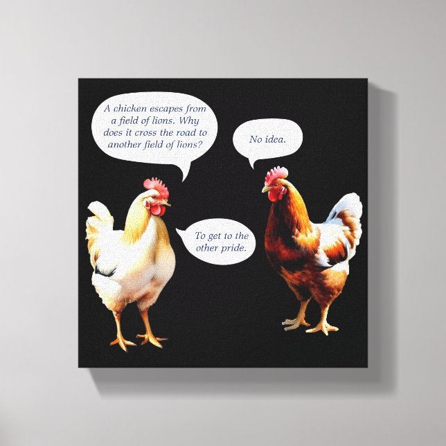 Funny Chicken Humour Hens Joke Novelty  Canvas Print (Front)