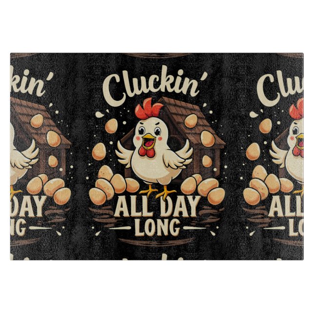 Funny Chicken Humour Rustic Farm Life Cutting Board (Front)