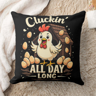Funny Chicken Humour Rustic Farm Life Throw Pillow